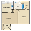 1 bedroom, 1 bathroom