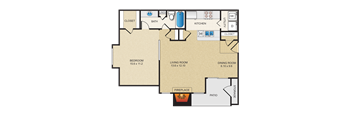 1 bedroom, 1 bathroom  at Creekview Apartment Homes, Texas, 75254
