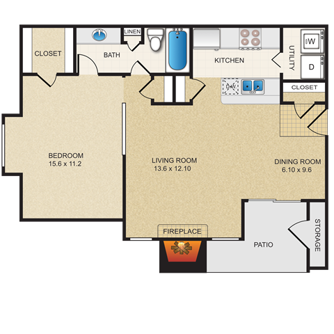 1 bedroom, 1 bathroom at Creekview Apartment Homes, Texas, 75254