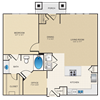 1 bedroom, 1 bathroom