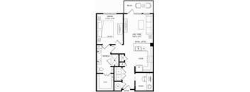 a floor plan of a house with two bedrooms and a living room