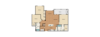 3 bedroom, 2 bathroom