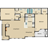 2 bedroom, 2 bathroom
