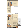 2 bedroom, 2 bathroom, townhome