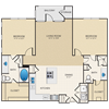 2 bedroom, 2 bathroom