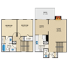2 bedroom, 1 1/2 bathroom, townhome