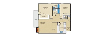 2 bedroom, 2 bathroom