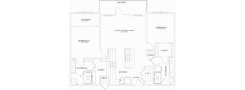 2 bedroom, 2 bathroom