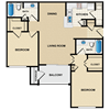 2 bedroom, 2 bathroom