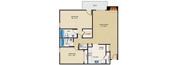 2 bedroom, 2 bathroom