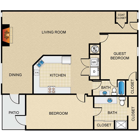 2 bedroom, 2 bathroom at Pebblebrook, Overland Park