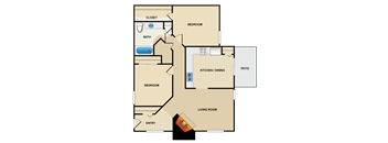 2 bedroom, 1 bathroom at Millcreek Woods Apartments, Kansas