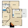 2 bedroom, 1 bathroom