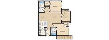 a floor plan of a two bedroom apartment