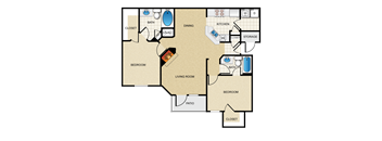 2 bedroom, 2 bathroom at Wade Crossing Apartment Homes , Frisco, Texas, 75035