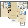2 bedroom, 2 bathroom