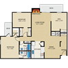 2 bedroom, 2 bathroom, den