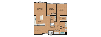 image of 2 bedroom, 2 bathroom apartment