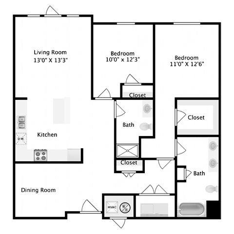 2 bed 2 bath B at Mirabelle Luxury Apartments, Kansas City, Missouri
