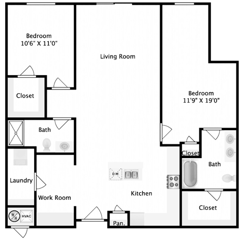 2 bed 2 bath C at Mirabelle Luxury Apartments, Kansas City