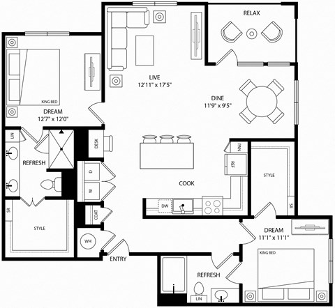 a blueprint of a floor plan of a house