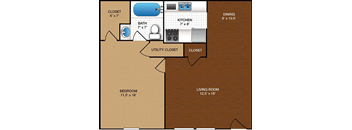 a1 floorplan at Bristol Pointe Apartments, Olathe, KS, 66062