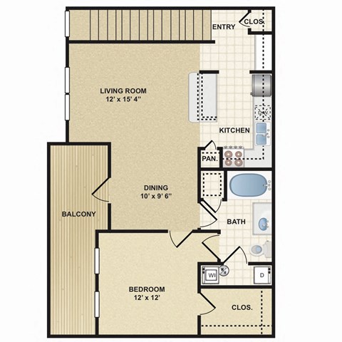 1 bedroom, 1 bathroom  at Stonepost Ranch, Overland Park