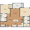 2 bedroom, 2 bathroom