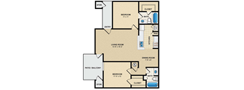 2 bedroom, 2 bathroom at Pebblebrook, Overland Park, Kansas