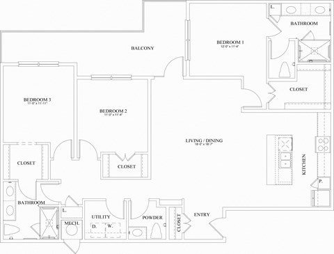 3 bedroom, 2.5 bathroom