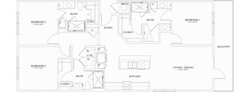 2 bedroom, 2.5 bathroom