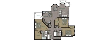 Floorplan image of 3 bedroom, 2 bathroom with 1,507 sq. ft.