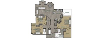 floorplan image of 3 bedroom, 2 bathroom with 1,507 sq. ft.