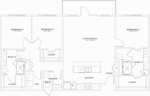 3 bedroom, 2.5 bathroom