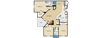 3 bedroom, 2 bathroom at  Wade Crossing Apartment Homes , Frisco, 75035