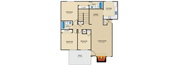 3 bedroom, 2 bathroom