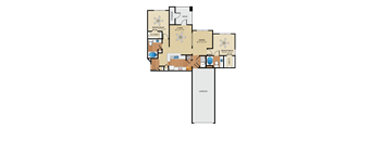 2 bedroom, 2 bathroom