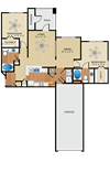 2 bedroom, 2 bathroom