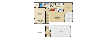 1 bedroom, 1 bathroom