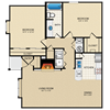 2 bedroom, 1 bathroom