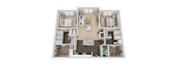 a 2 bedroom192 sq ft floor plan