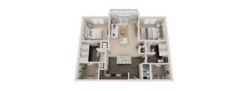 a 2 bedroom192 sq ft floor plan