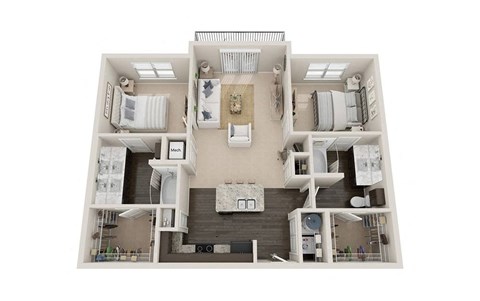 a 2 bedroom192 sq ft floor plan