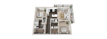 a 1 bedroom floor plan  503 square feet
