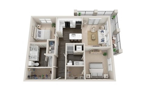 a 1 bedroom floor plan  503 square feet
