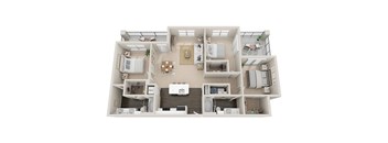 a floor plan of a home with a bedroom and a kitchen