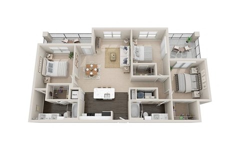 a floor plan of a home with a bedroom and a kitchen