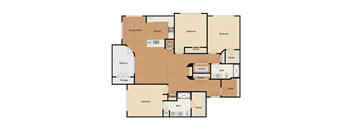3 bedroom, 3 bathroom