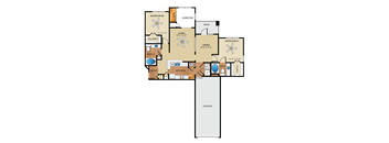 2 bedroom, 2 bathroom, sunroom