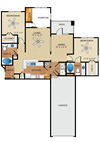 2 bedroom, 2 bathroom, sunroom